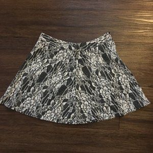 Black and White Lace Skirt